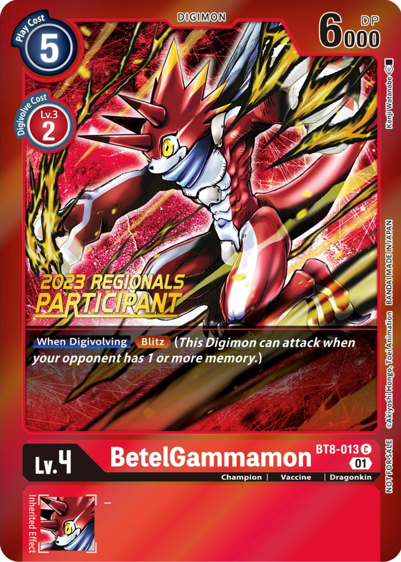 BetelGammamon [BT8-013] (2023 Regionals Participant) [New Awakening Promos]