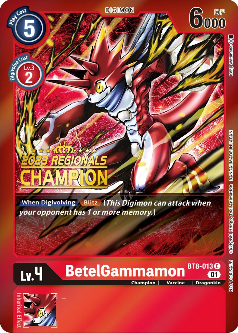 BetelGammamon [BT8-013] (2023 Regionals Champion) [New Awakening Promos]