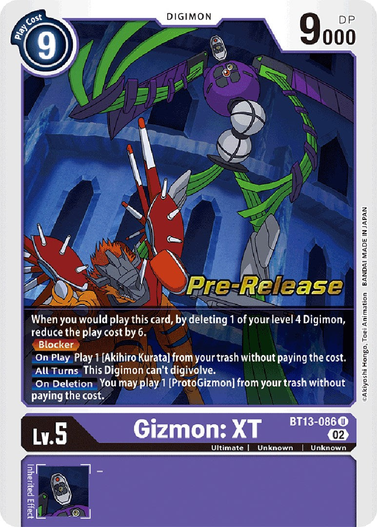 Gizmon: XT [BT13-086] [Versus Royal Knight Booster Pre-Release Cards]