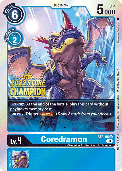 Coredramon [ST8-06] (2022 Store Champion) [Starter Deck: Ulforce Veedramon Promos]