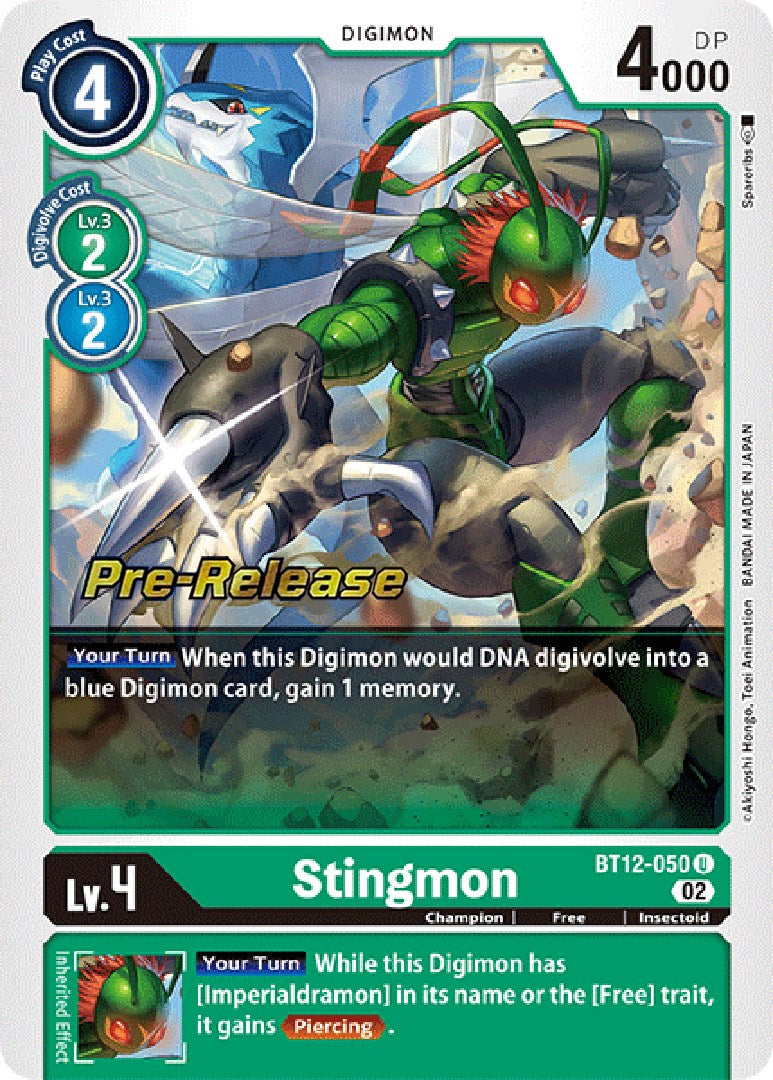 Stingmon [BT12-050] [Across Time Pre-Release Cards]